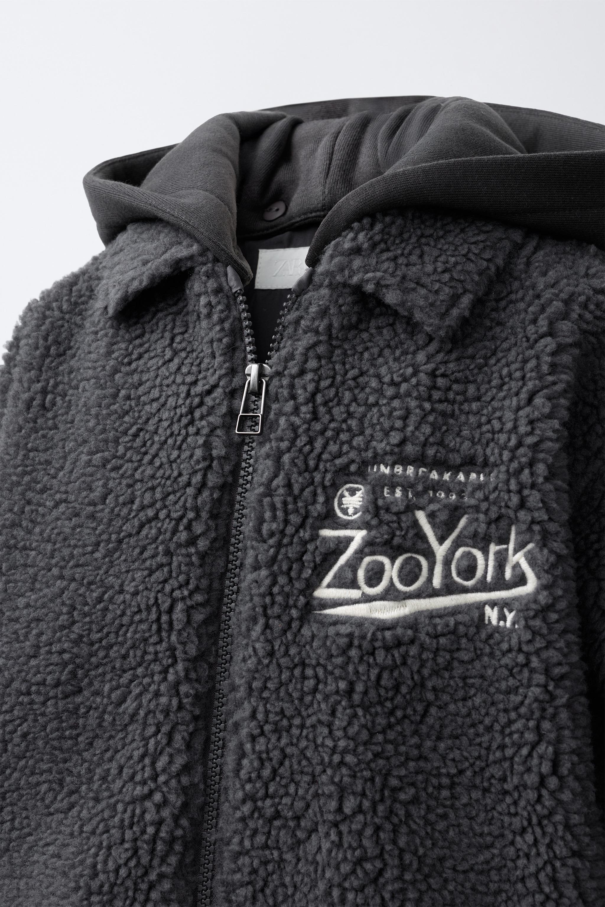 ZOO YORK® X ZARA REMOVABLE HOOD EMBROIDERED FLEECE OVERSHIRT